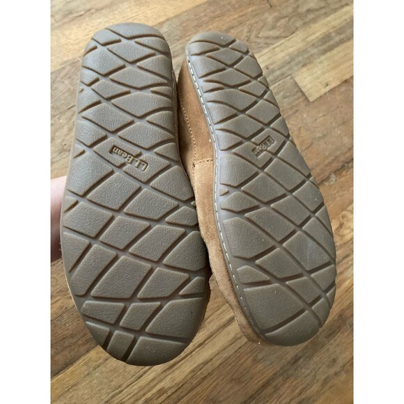 L.L.Bean Wicked Good Slippers Moccasins Men’s 9 WIDE Suede Tan Comfort Lounge - Picture 7 of 9